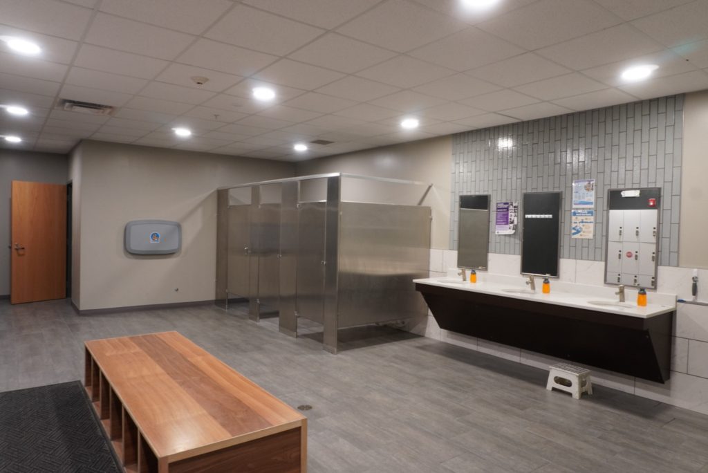 Bathrooms at Central rock gym
