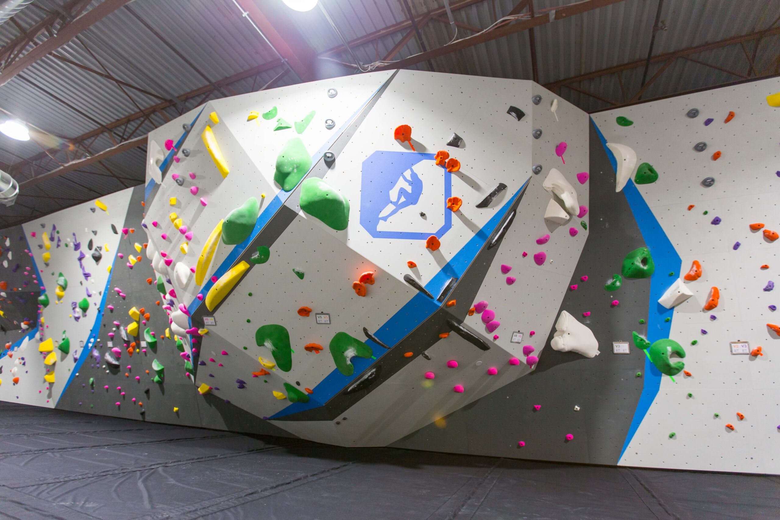 The bouldering walls at CRG's Training Facility: Waltham.