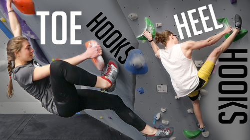 Climbing with Heel Hooks and Toe Hooks
