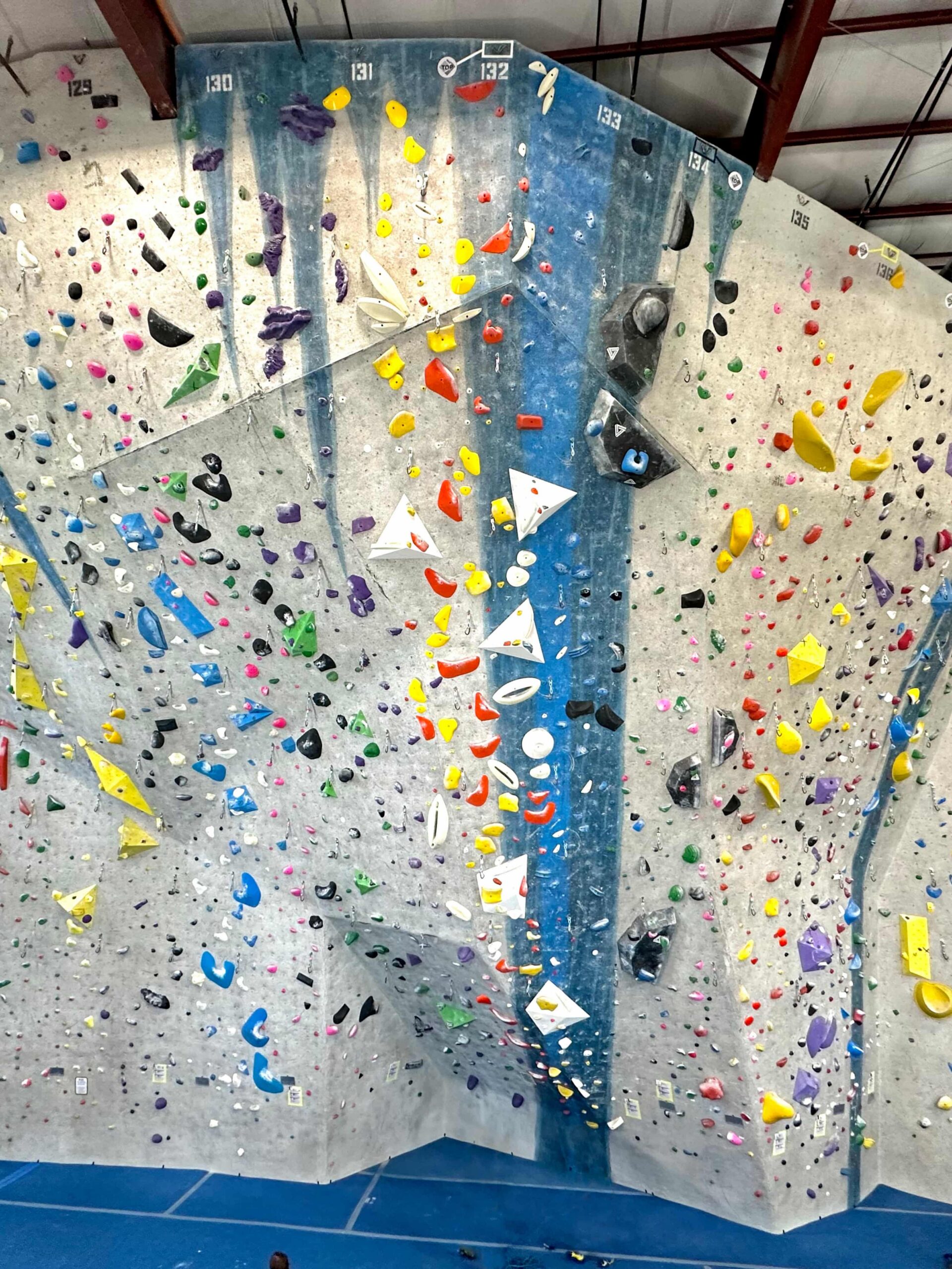 A cinematic Photo of rock walls at Central Rock Gym