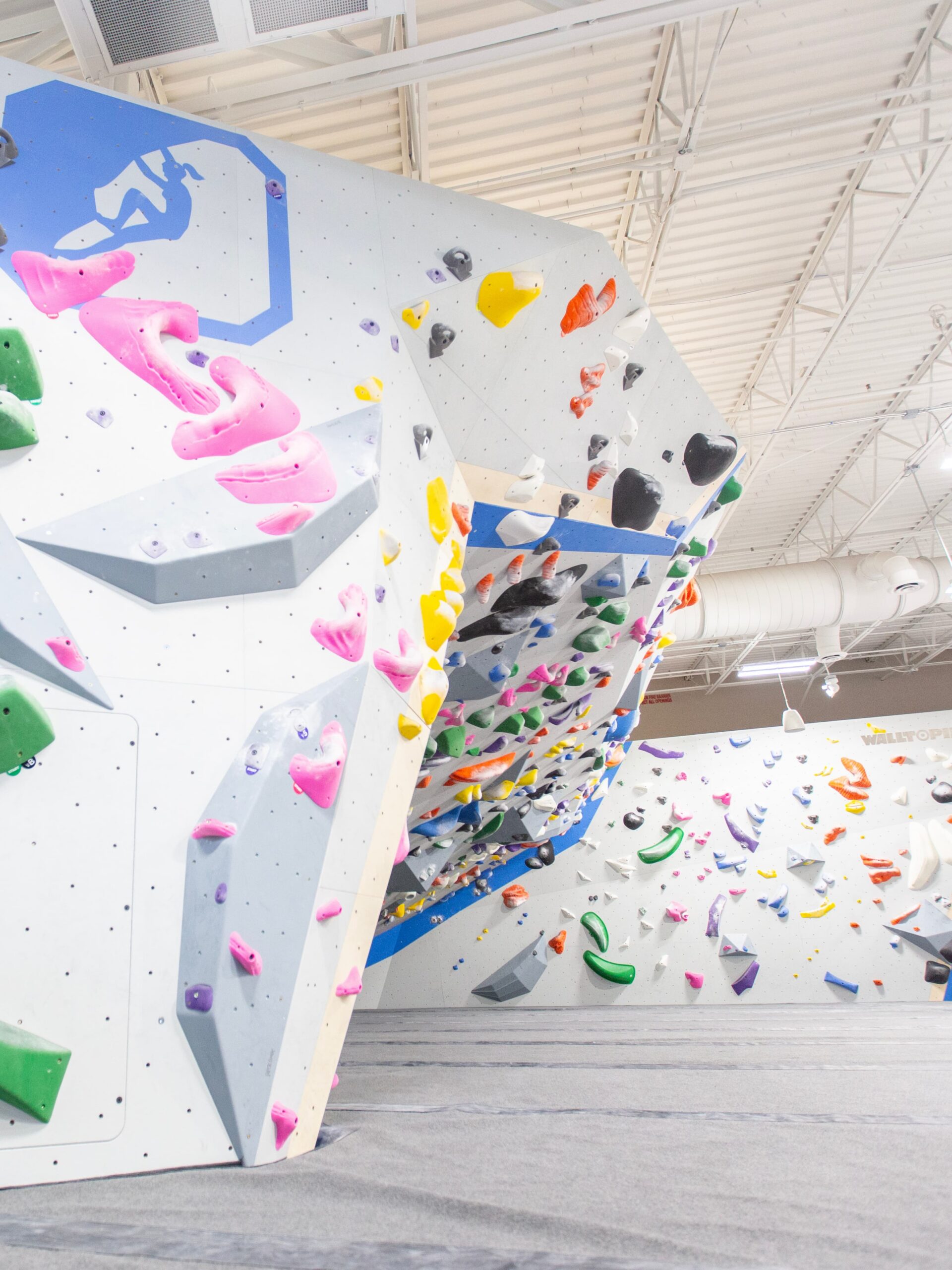 a rock wall at central rock gym