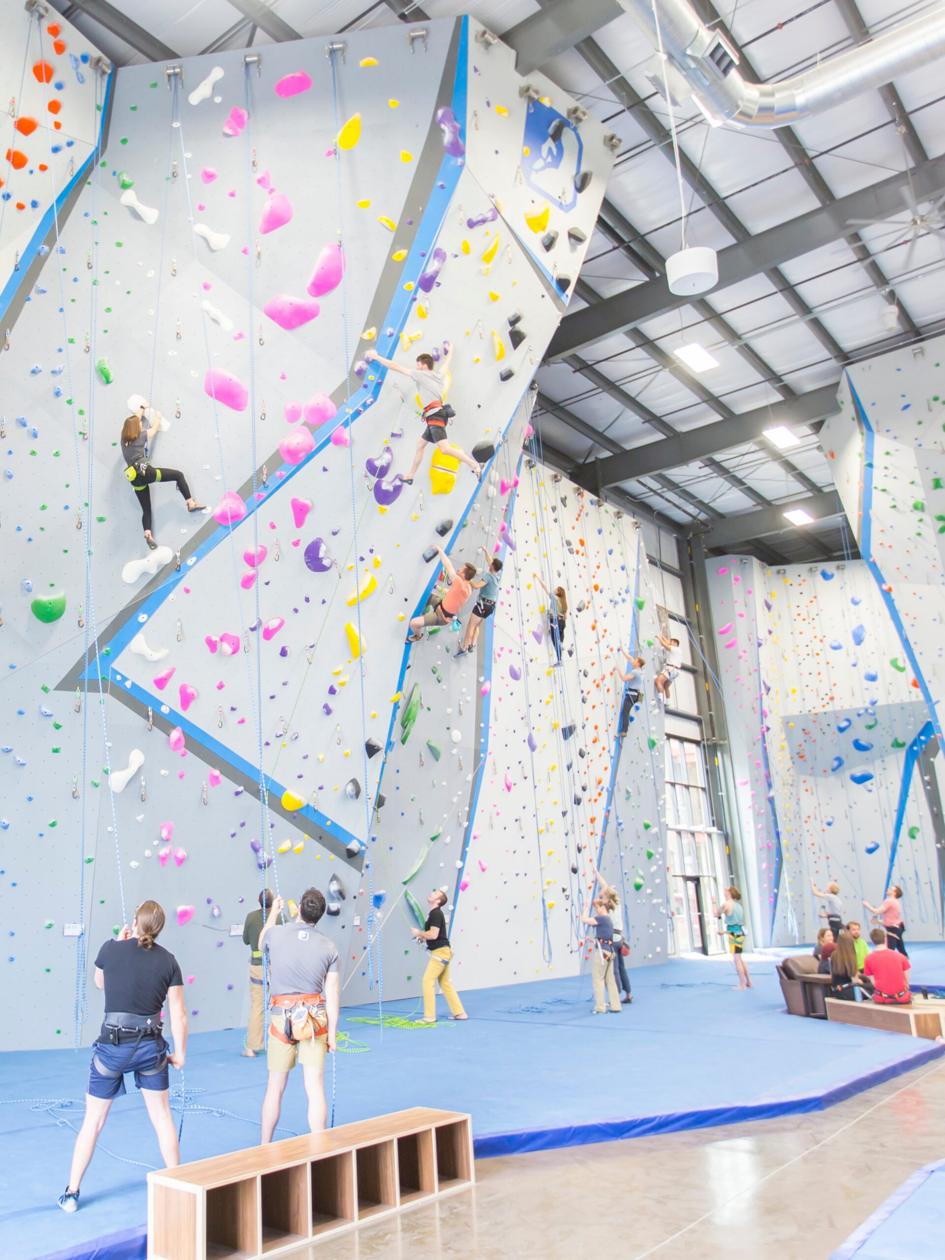 a cinematic photo of rock walls at central rock gym